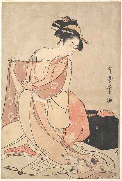 Kitagawa Utamaro, A Woman and a Cat