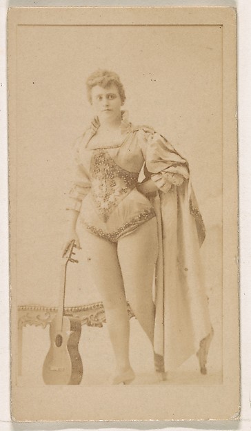 Kinney Brothers Tobacco Company, Actress with guitar, from the Actresses series (N245) issued by Kinney Brothers to promote Sweet Caporal Cigarettes