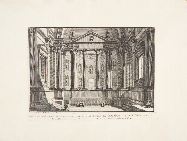 Giovanni Battista Piranesi, Hal indrettet med søjler i henhold til gammel romersk skik, og nicher udsmykket med statuer