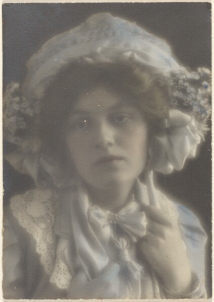 Louis Fleckenstein, [Portrait of a Young Woman with Fancy Hat]