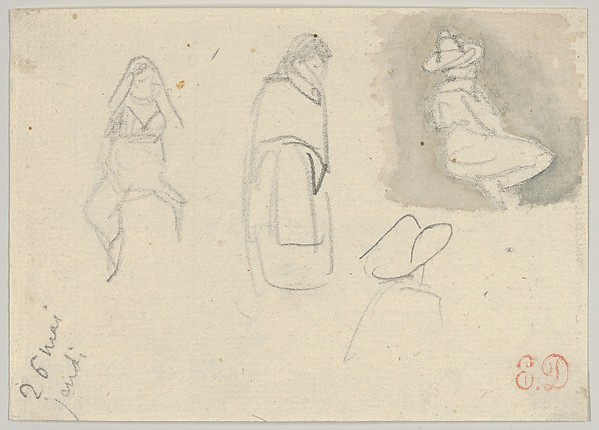 Eugène Delacroix, Sketches of Four Figures, Spain