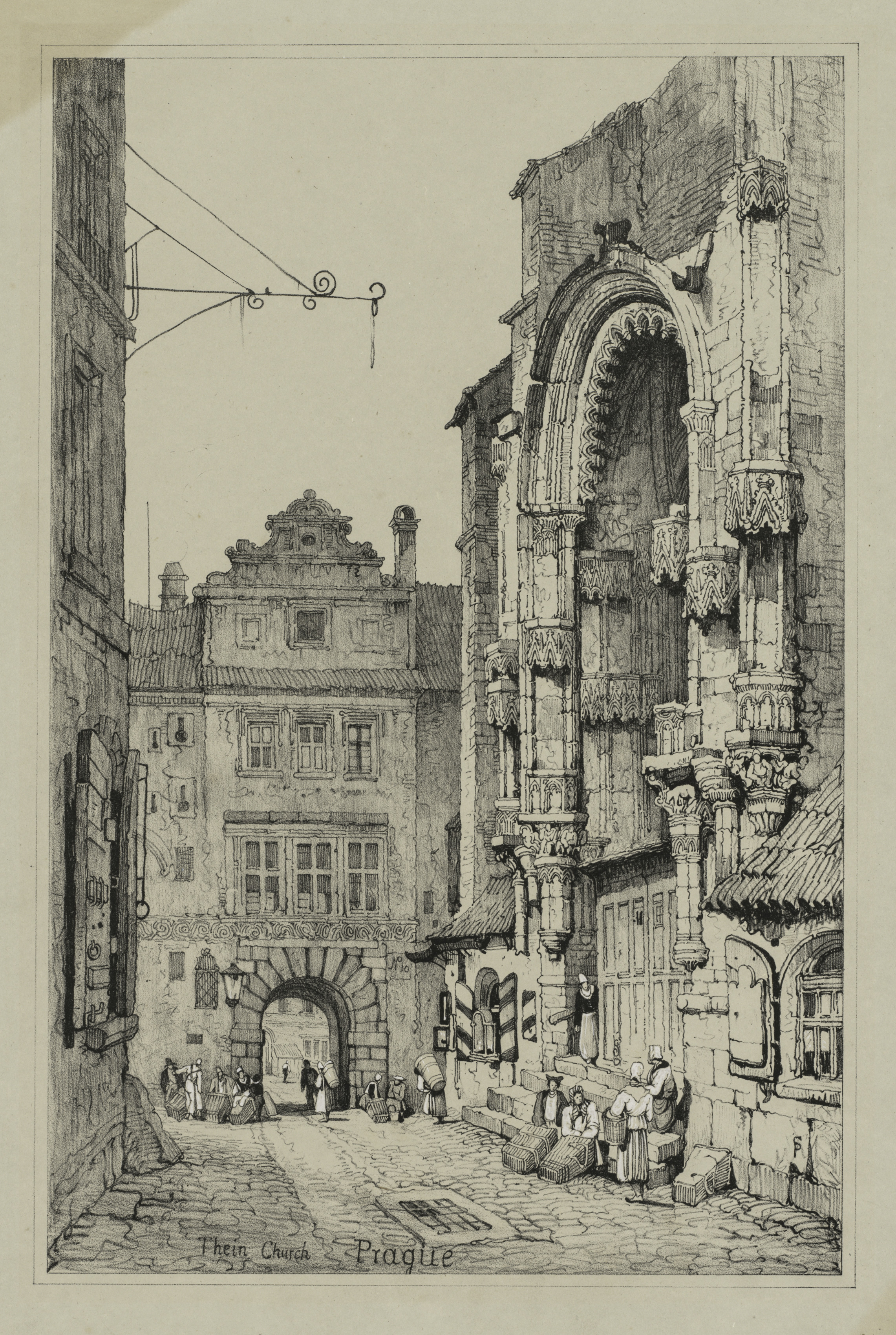 Samuel Prout, Facisimilies of Sketches made in Flanders and Germany: Thein Church, Prague