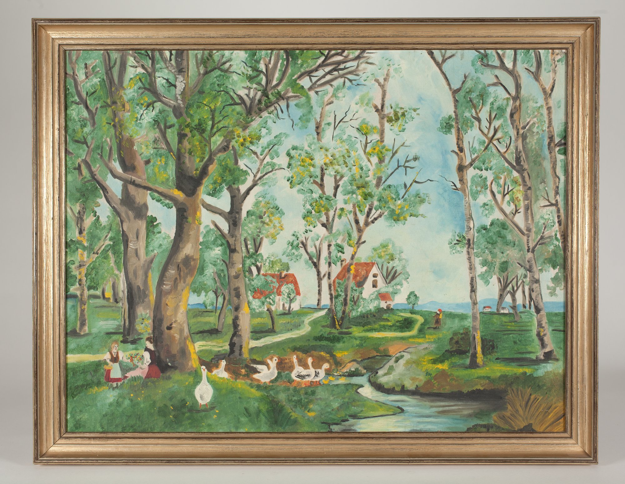 Katharina Renner, Gemälde, gerahmt: Parklandschaft