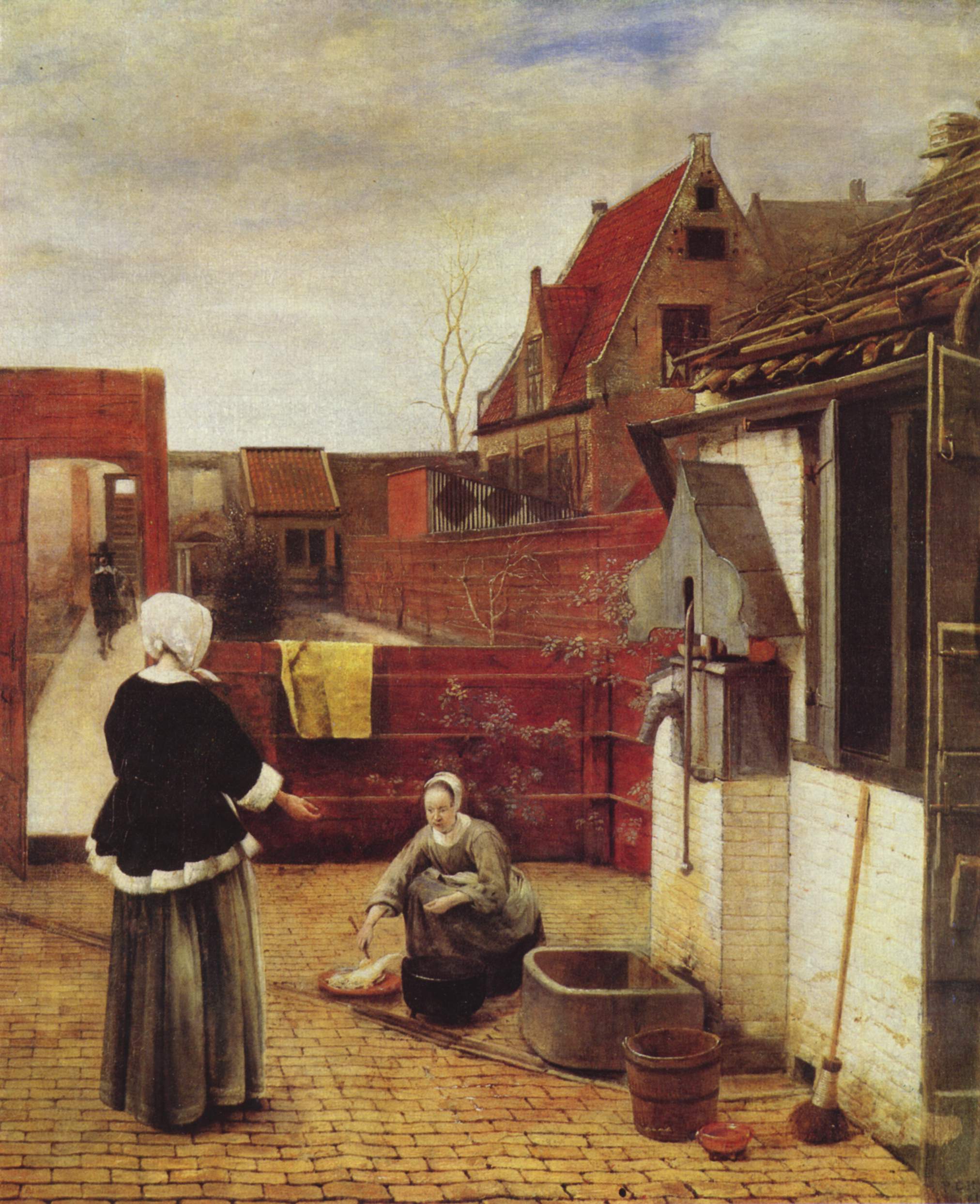 Pieter de Hooch, Woman and Maid in a Courtyard
