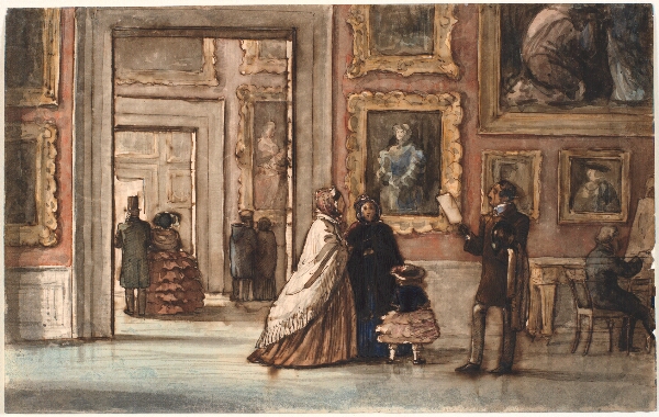 P.C. Skovgaard, Interiør med besøgende i Palazzo Pitti i Firenze