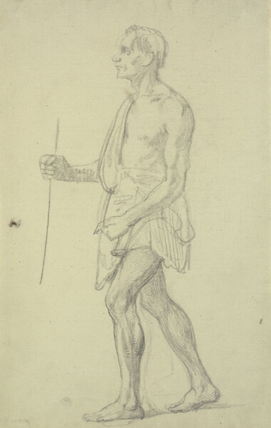 Wilhelm Marstrand, Figurstudie. Stående mand i profil mod venstre