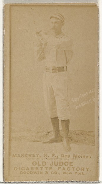Goodwin & Company, Samuel Leech Maskrey, Right Field, Des Moines Prohibitionists, from the Old Judge series (N172) for Old Judge Cigarettes