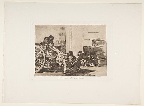 Goya (Francisco de Goya y Lucientes), Plate 64  from "The Disasters of War" (Los Desastres de la Guerra): 'Cartloads to the cemetery' (Carretadas al cementerio)