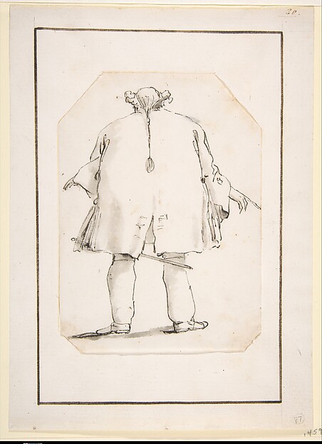 Giovanni Battista Tiepolo, Caricature of a Fat Man, Seen From Behind