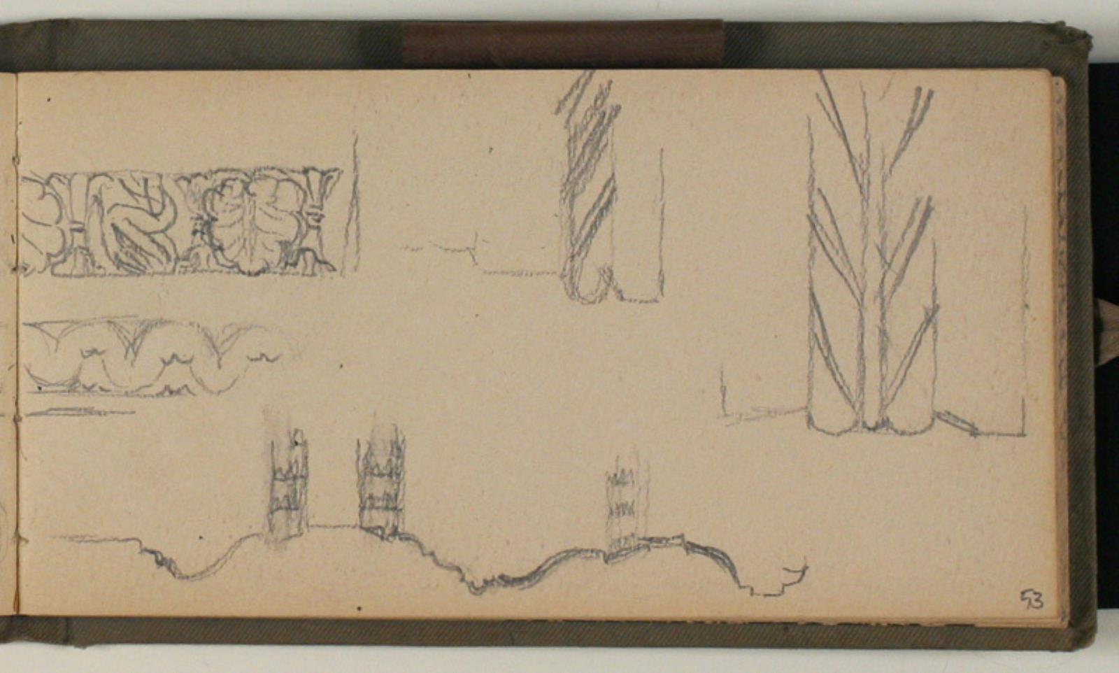Niels Larsen Stevns, Studier af ornamentik, ramme- og gesimsprofiler