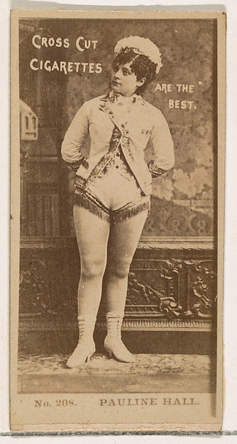 W. Duke, Sons & Co., Card Number 208, Pauline Hall, from the Actors and Actresses series (N145-2) issued by Duke Sons & Co. to promote Cross Cut Cigarettes