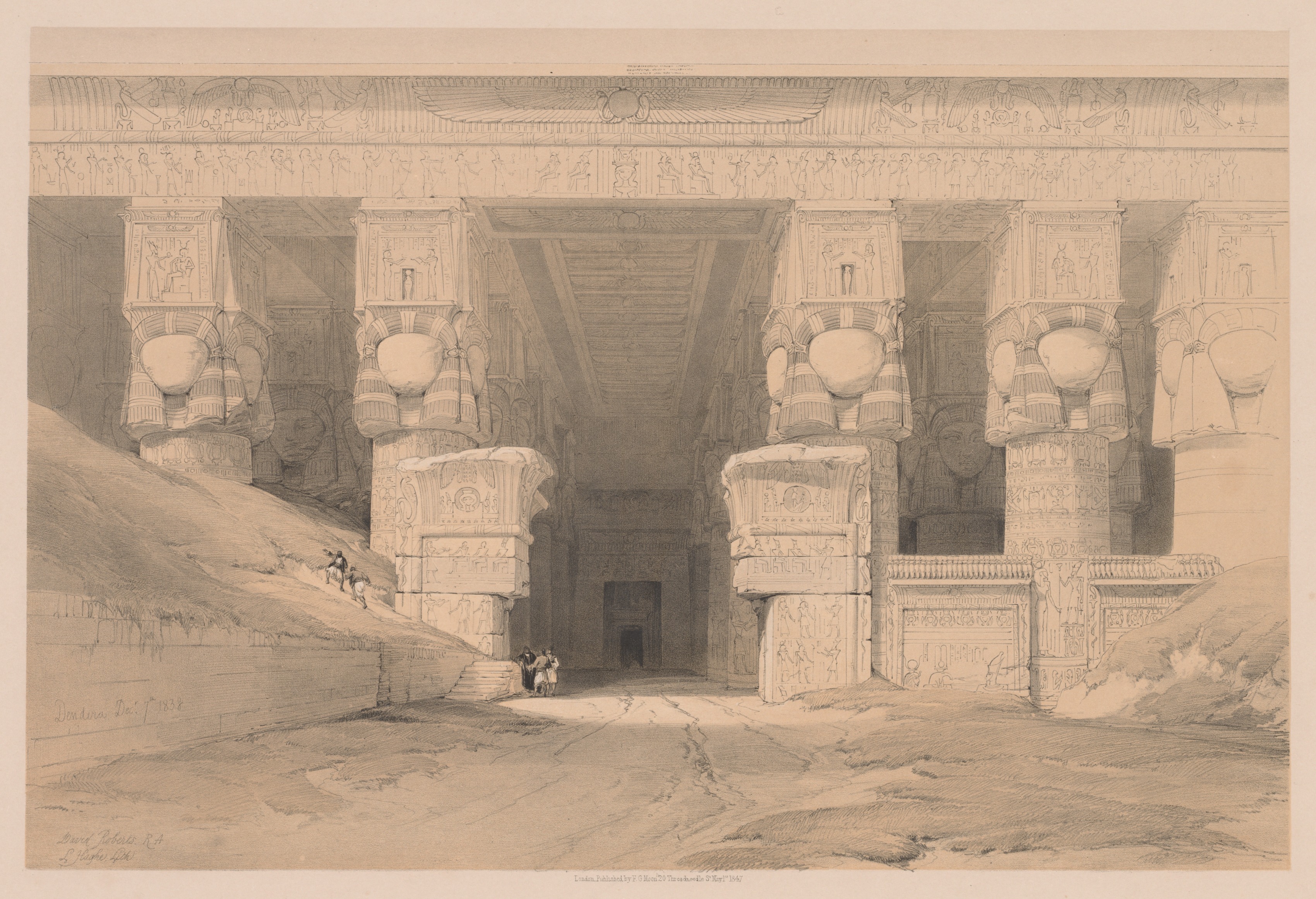 Louis Haghe, Egypt and Nubia:  Volume I - No. 35, Dendera