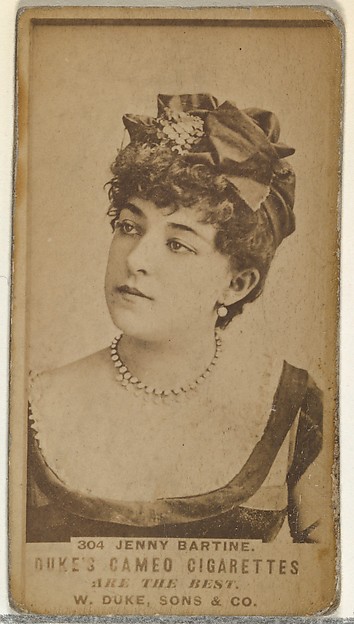 W. Duke, Sons & Co., Card Number 304, Jenny Bartine, from the Actors and Actresses series (N145-5) issued by Duke Sons & Co. to promote Cameo Cigarettes