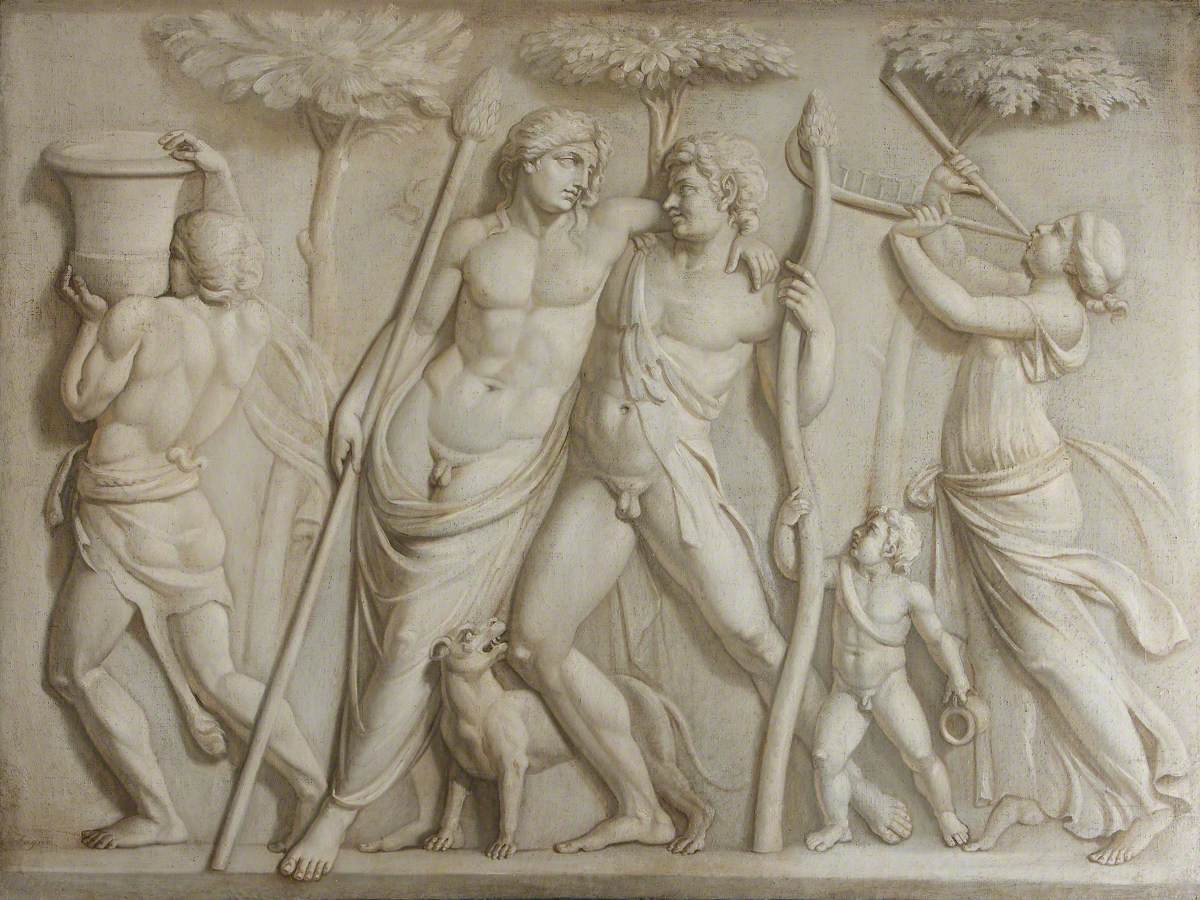 Robert Fagan, Bacchus (Dionysus), Ampelos, Silenus and a Maenad