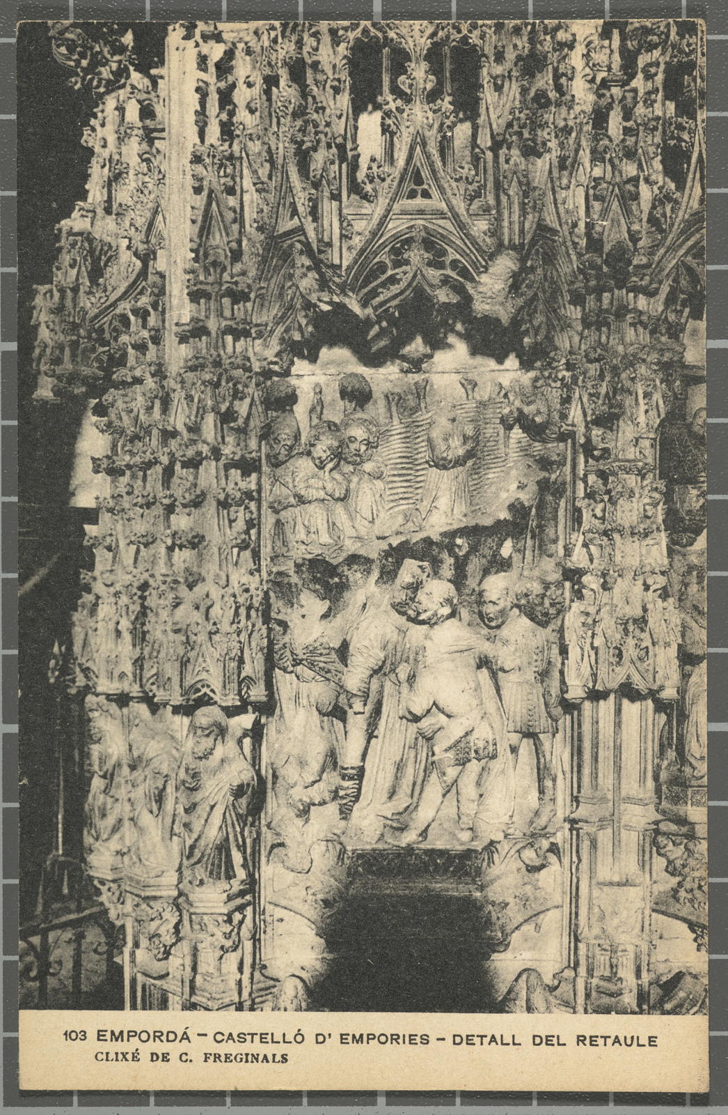 C. Freginals, 103 Emporda - Castellón de Emporías - Detail of the altarpiece