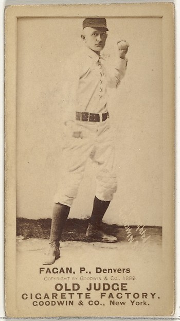 Goodwin & Company, William A. "Bill" Fagan, Pitcher, Denver, from the Old Judge series (N172) for Old Judge Cigarettes