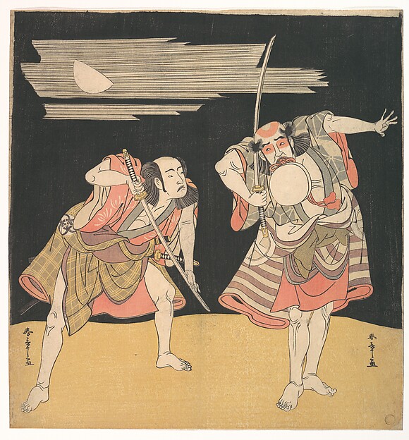 Katsukawa Shunshō　勝川春章, The Actors Otani Tomoemon I and Bando Mitsugoro I