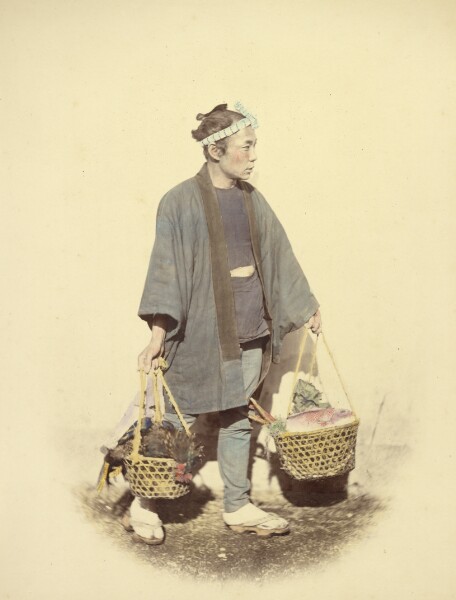 Felice Beato, Japanese Cook, Returning from Market
