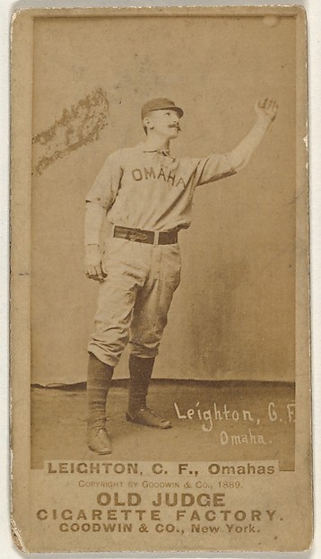 Goodwin & Company, Leighton, Center Field, Omaha Omahogs/ Lambs, from the Old Judge series (N172) for Old Judge Cigarettes