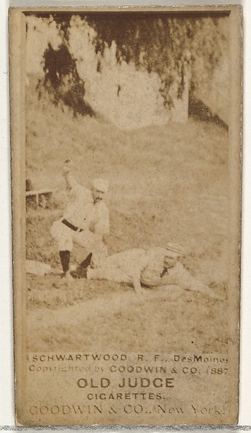 Goodwin & Company, Schwartwood, Right Field, Des Moines Prohibitionists, from the Old Judge series (N172) for Old Judge Cigarettes