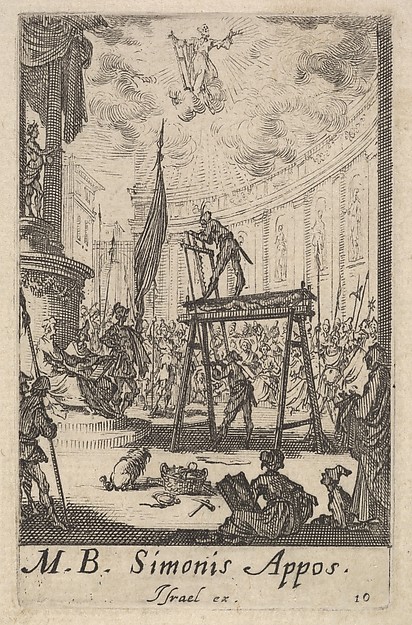 Jacques Callot, Martyrdom of Saint Simon, from "The Little Apostles" (Les Petits Apôtres)