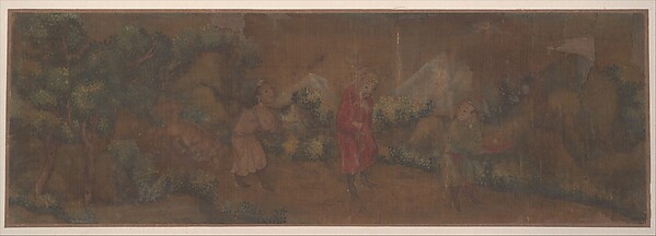 Unidentified artist, Landscape Painting of Figure in Woodland Setting