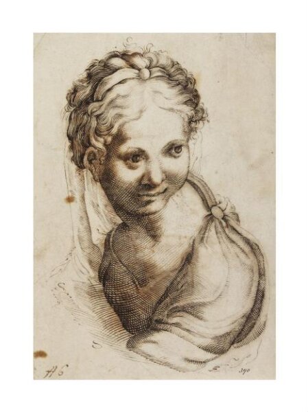 Unknown, Bust-length Female, facing slightly over her left shoulder