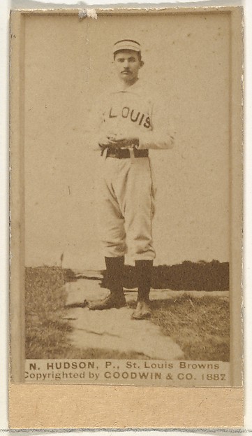 Goodwin & Company, Nathaniel P. "Nat" Hudson, Pitcher, St. Louis Browns, from the Old Judge series (N172) for Old Judge Cigarettes