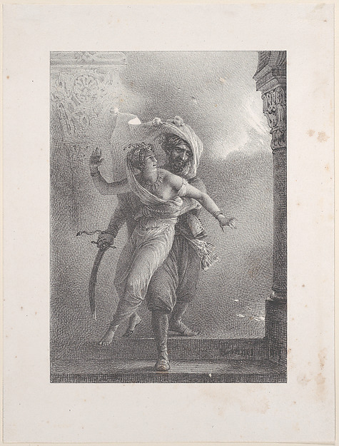 Horace Vernet, Conrad Saving Gulnare from the Fire