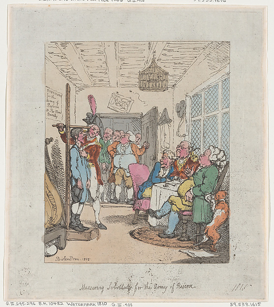 Thomas Rowlandson, Measuring Substitutes for the Army of Reserve