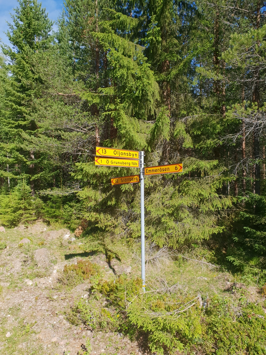 Jennie Tiderman-Österberg, Road signs, Östra Grunuberg, Orsa, summer 2018.