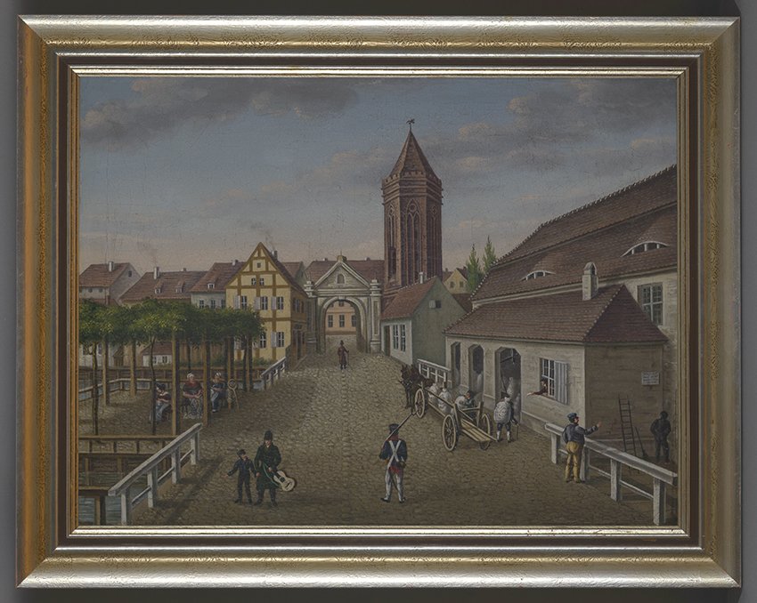 Heinrich Ferdinand Spiecker, Das Mühlenthor nebst seiner nächsten Umgebung, vom Dom aus gesehen, 1836
