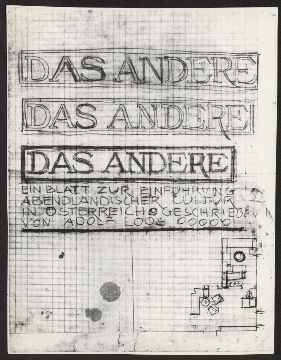 Anonym, Typografische Skizzen zur Zeitschrift "Das Andere"