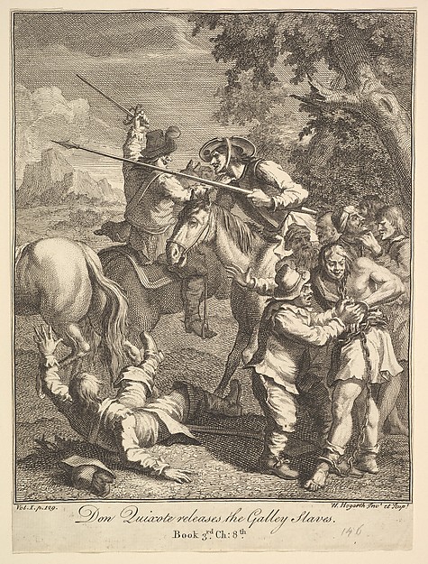 William Hogarth, Don Quixote releases the Galley Slaves (Six Illustrations for Don Quixote)
