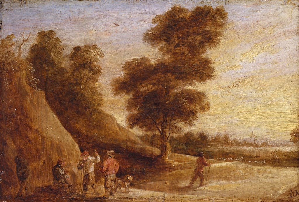 David Teniers the Younger, Peasants Talking in a Landscape