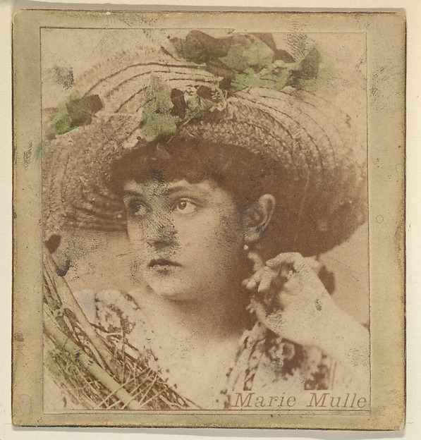 Kinney Brothers Tobacco Company, Marie Mulle, from the Actresses series (N246), Type 2, issued by Kinney Brothers to promote Sporting Extra Cigarettes