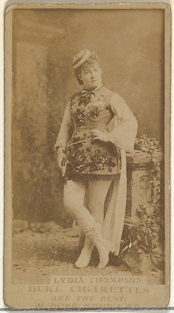 W. Duke, Sons & Co., Lydia Thompson, from the Actors and Actresses series (N145-7) issued by Duke Sons & Co. to promote Duke Cigarettes