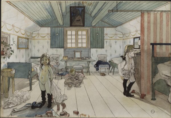 Carl Larsson, Mammas och småflickornas rum. Ur Ett hem (26 akvareller)