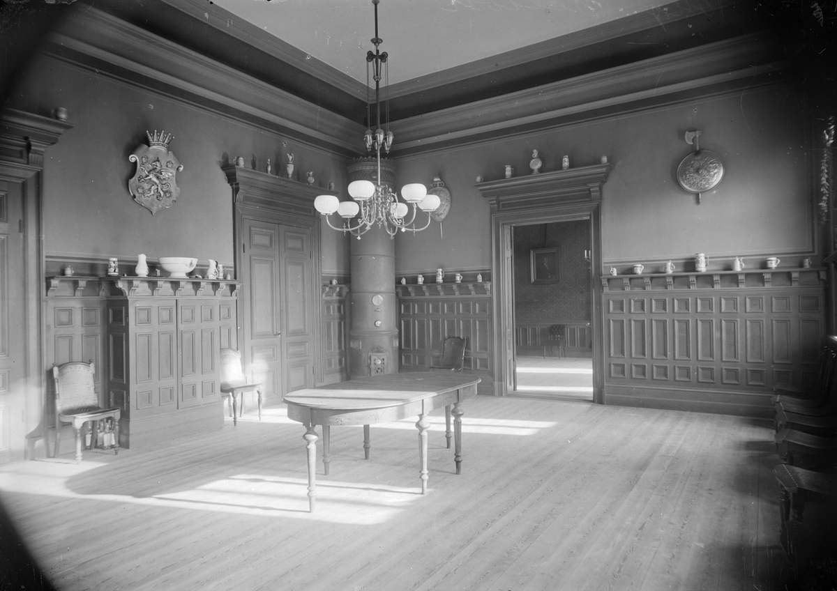 Henri Osti's Fotografiateliér, Östgöta nation, Trädgårdsgatan 15, Uppsala, interiör före 1914