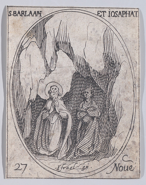 Jacques Callot, St. Barlaam et St. Josaphat, November 27th, from "Les Images De Tous Les Saincts et Saintes de L'Année" (Images of All of the Saints and Religious Events of the Year)