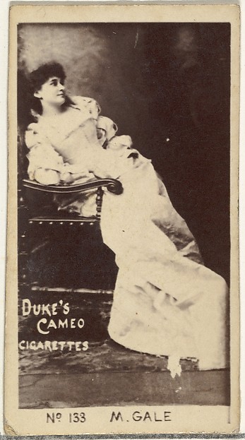 W. Duke, Sons & Co., Card Number 133, M. Gale, from the Actors and Actresses series (N145-4) issued by Duke Sons & Co. to promote Cameo Cigarettes