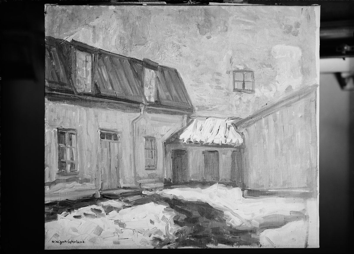 Paul Sandberg, Oil painting signed M Wigert-Österlund, Uppsala 1945