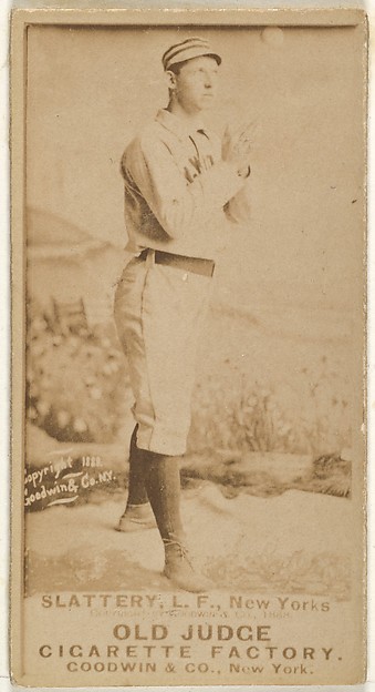 Goodwin & Company, Michael J. Slattery, Left Field, New York, from the Old Judge series (N172) for Old Judge Cigarettes