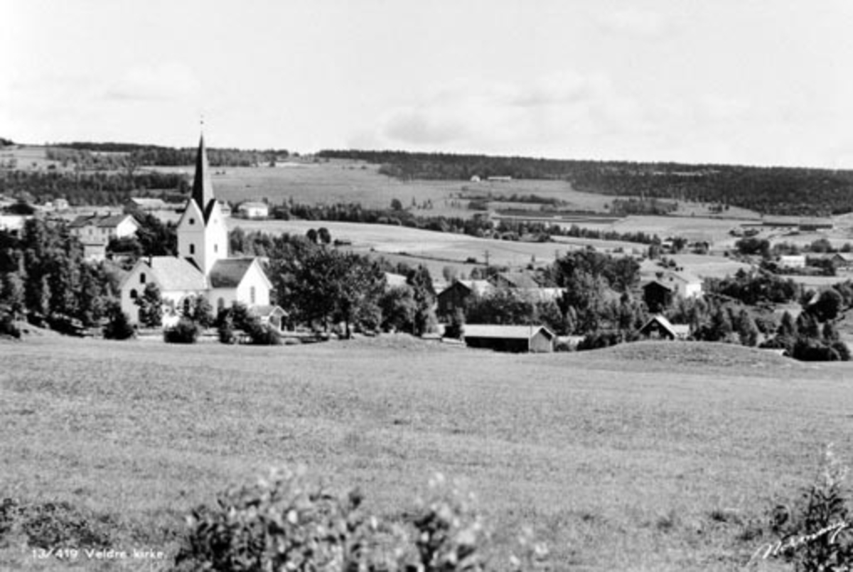 Anno Domkirkeodden, Veldre kirke, Ringsaker og landskapet rundt.
