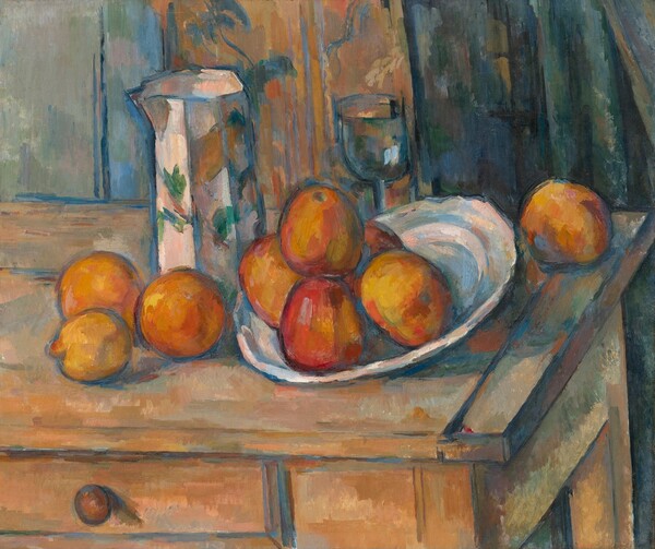 Paul Cezanne, Still Life with Milk Jug and Fruit