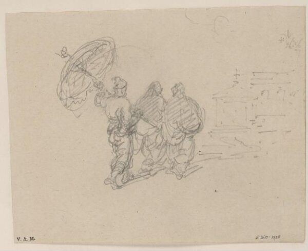 George Chinnery, Macanese women approaching a church