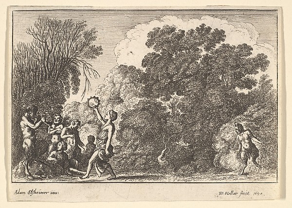 Wenceslaus Hollar, Five satyrs and two nymphs