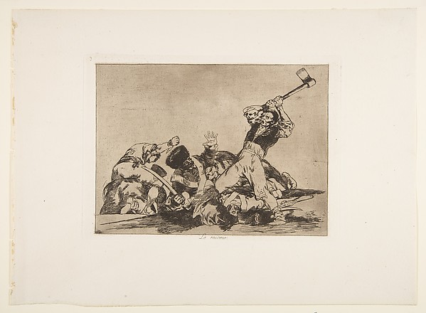 Goya (Francisco de Goya y Lucientes), Plate 3 from "The Disasters of War" (Los Desastres de la Guerra): 'The same' (Lo mismo)