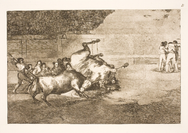 Francisco de Goya, Hest slynges til jorden af en tyr