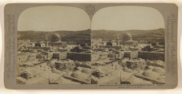 Carleton H. Graves, Mount Moriah and Dome of the Rock from Mount Zion. Jerusalem.